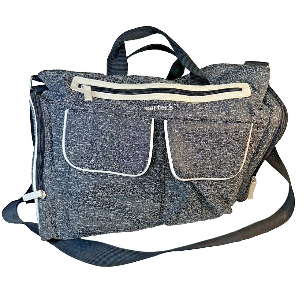 Large Diaper Bag/Fashion Tote CARTER'S Heather Gray/Off-white